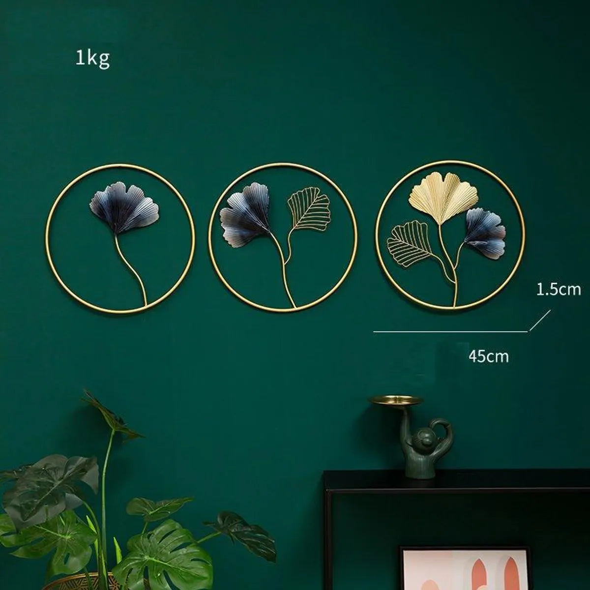 Metal Wall Art Modern Wall Hanging for Bedroom & Home (W-3.O)