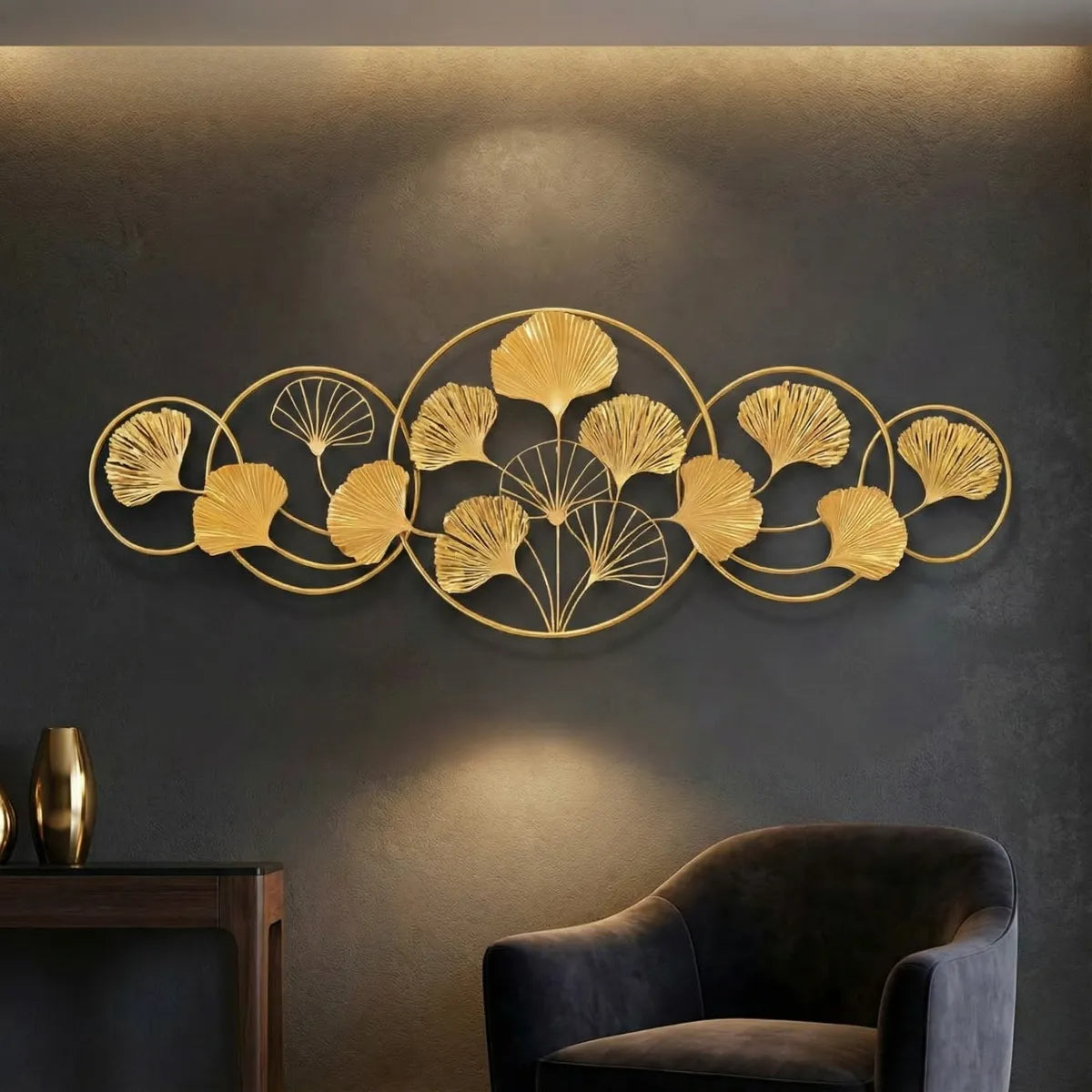 Metal Wall Art Modern Wall Hanging for Bedroom & Home (W-NECKLES)