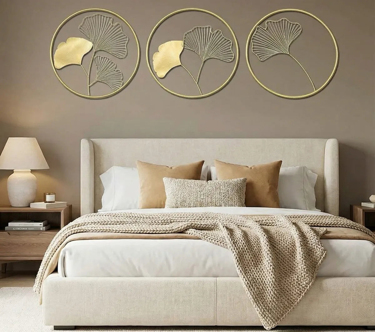 Metal Wall Art Modern Wall Hanging for Bedroom & Home (W-CCC)