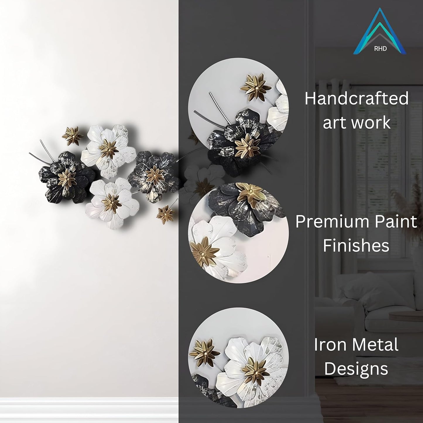 Metal Wall Art Modern Wall Hanging for Bedroom & Home (W-007)