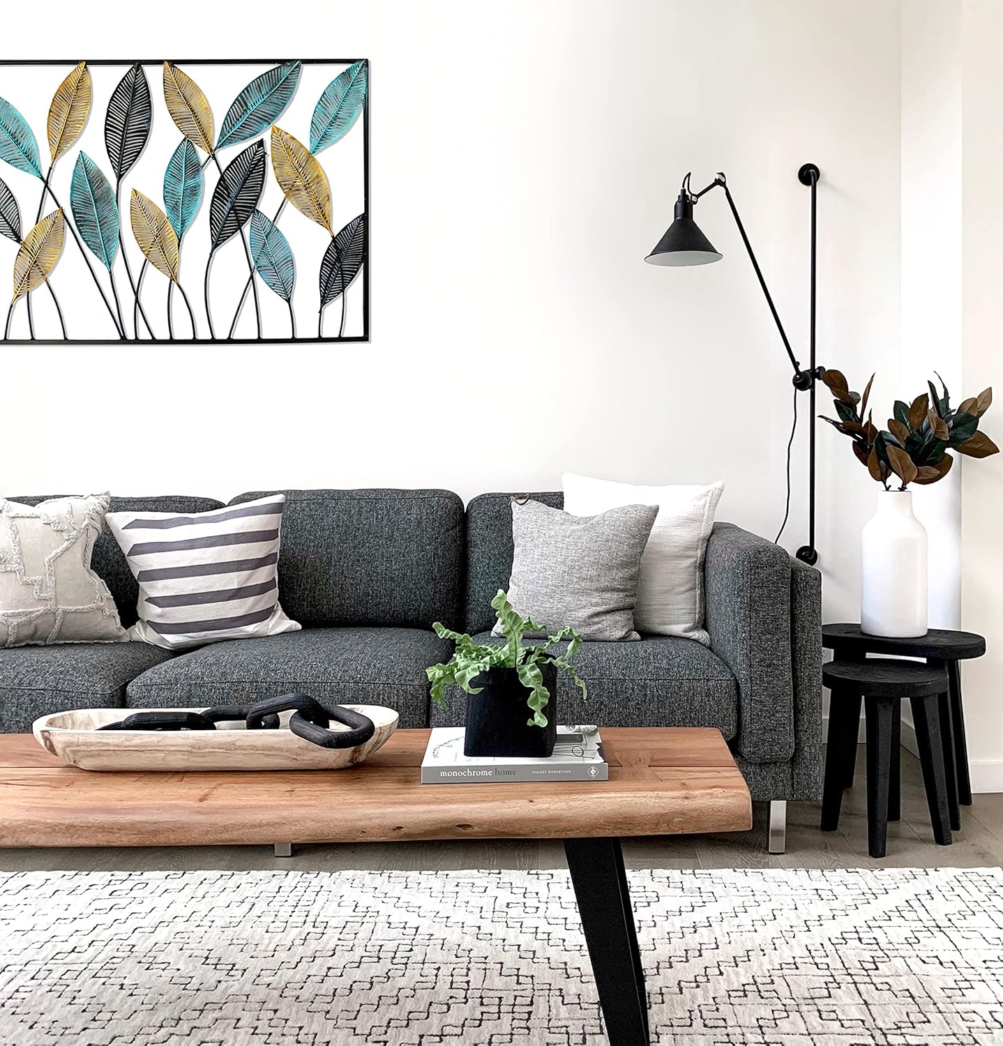 Metal Wall Art Modern Wall Hanging for Bedroom & Home