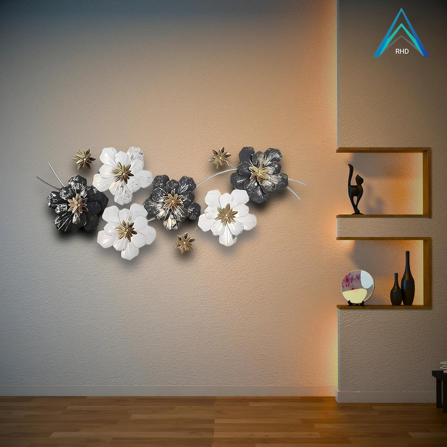 Metal Wall Art Modern Wall Hanging for Bedroom & Home (W-007)