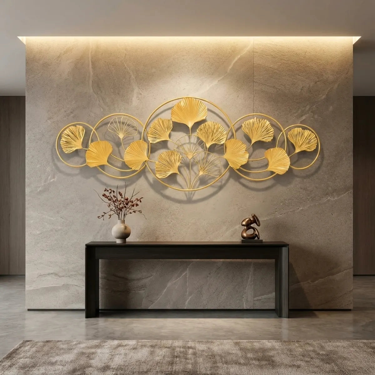 Metal Wall Art Modern Wall Hanging for Bedroom & Home (W-NECKLES)