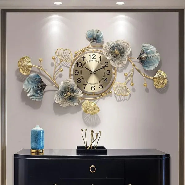 METAL WALL ART – PREMIUM HANDCRAFTED ANTIQUE GOLD & TURQUOISE GREEN CIRCLE DESIGN