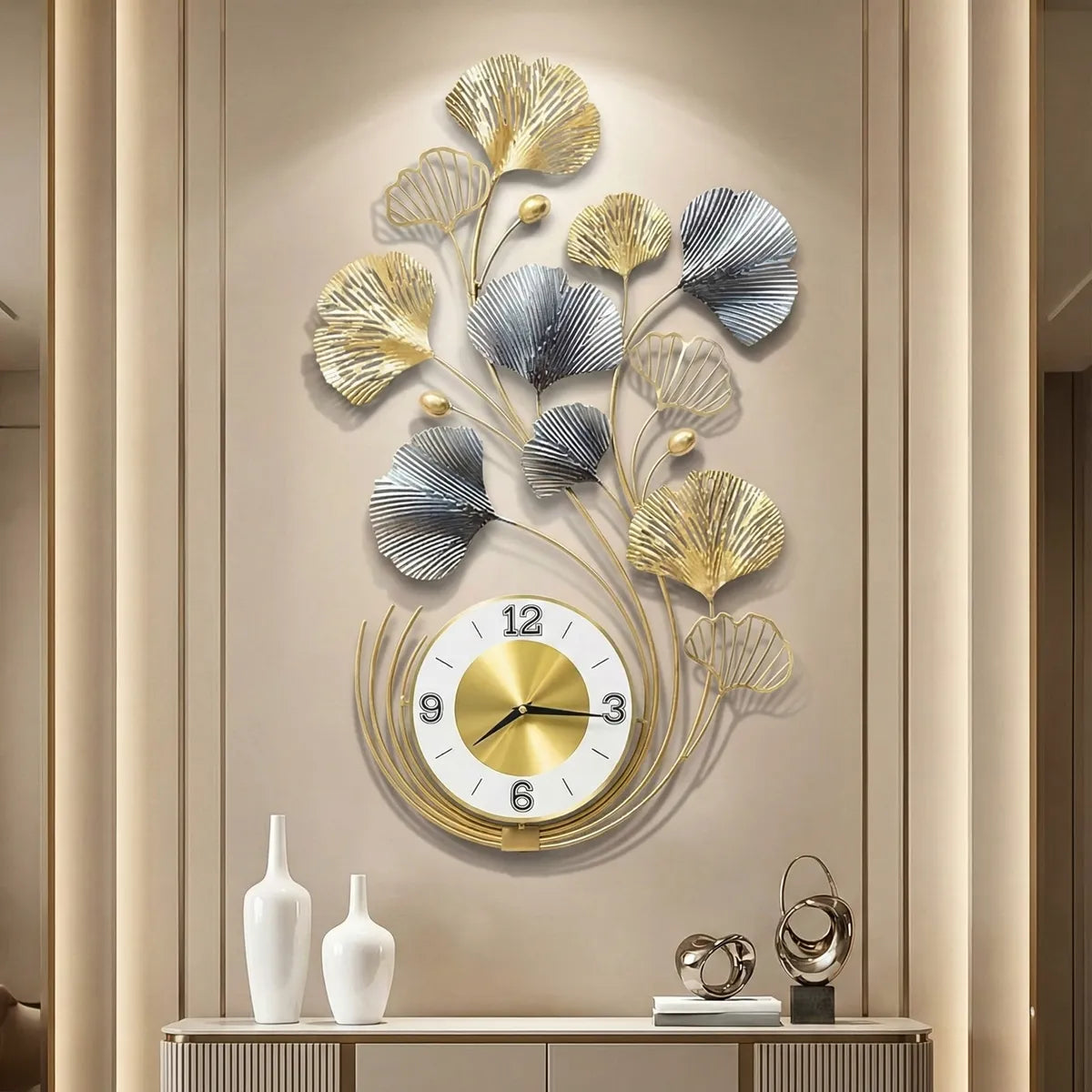 Metal Wall Art Modern Wall Hanging for Bedroom & Home (W-Plant)